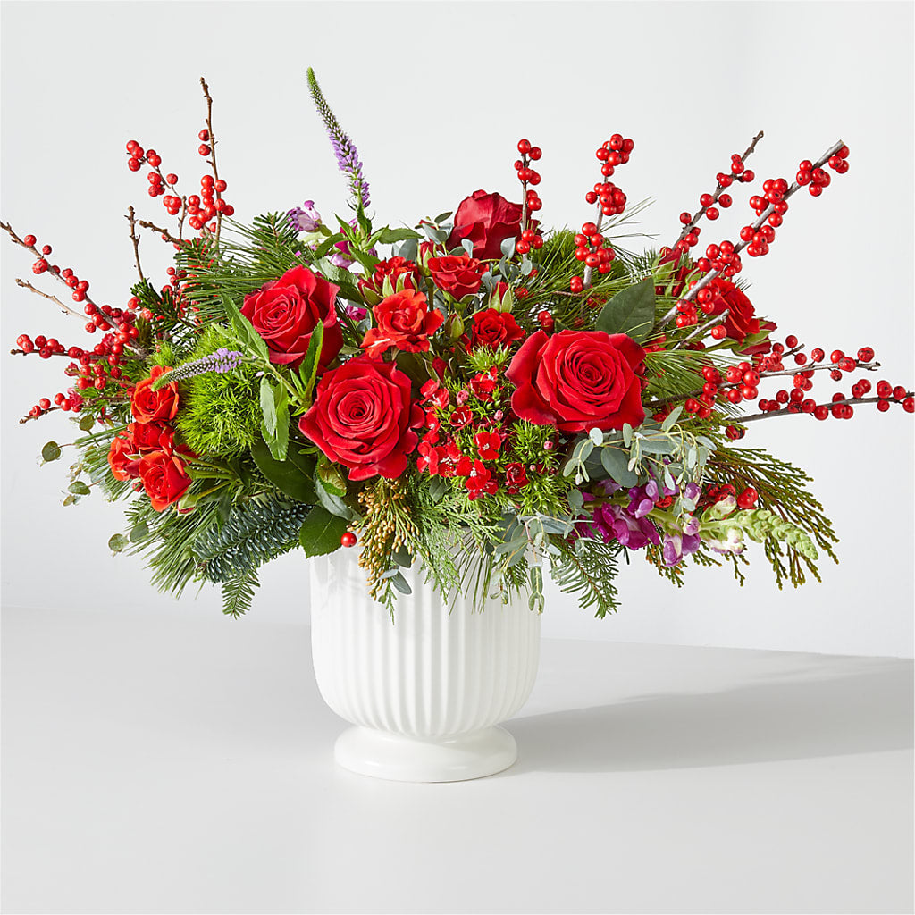 Big Red Bow Bouquet – HELEN'S FLORIST AND GARDEN CENTER, Whitehouse Station NJ