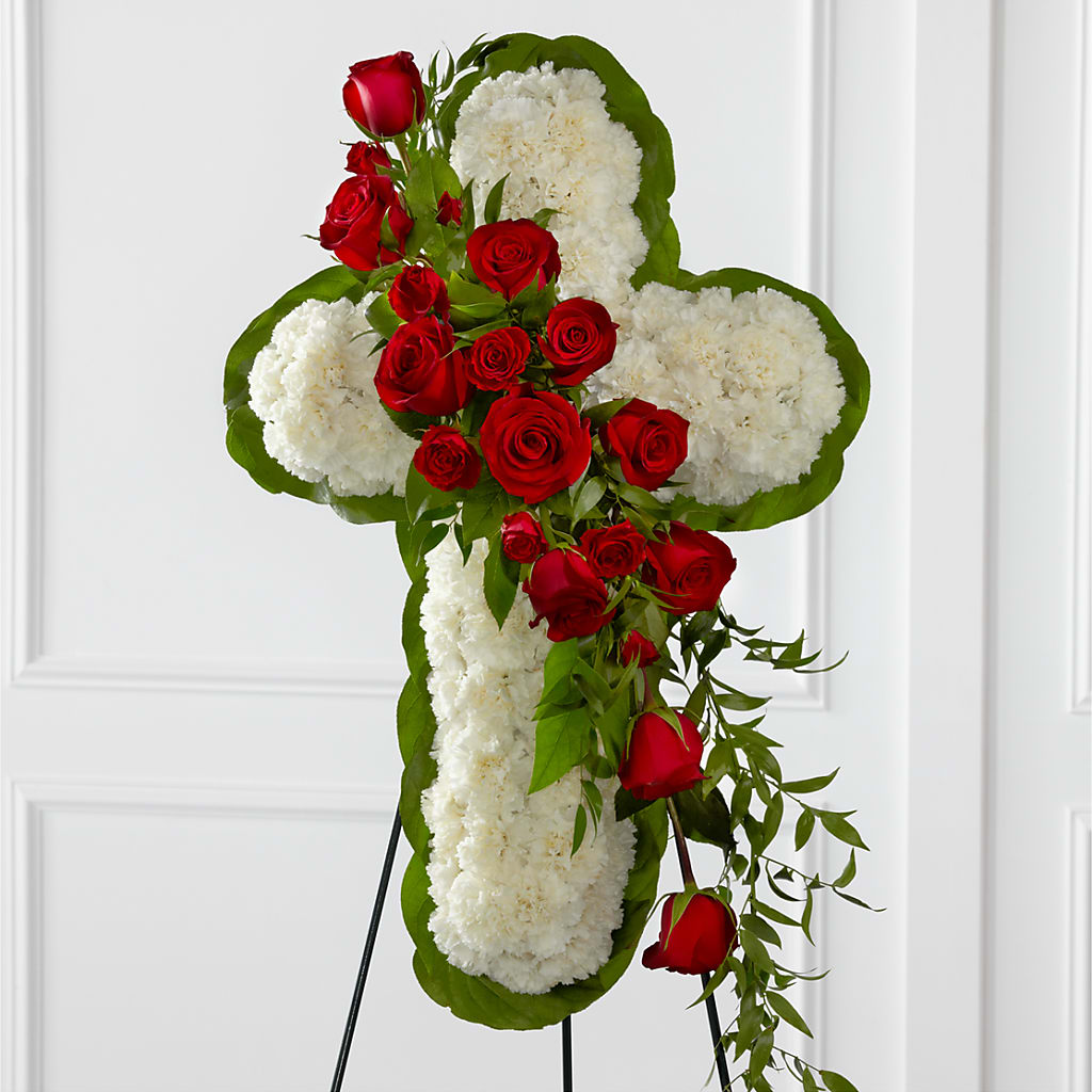Floral Cross Easel – HELEN'S FLORIST AND GARDEN CENTER, Whitehouse Station NJ