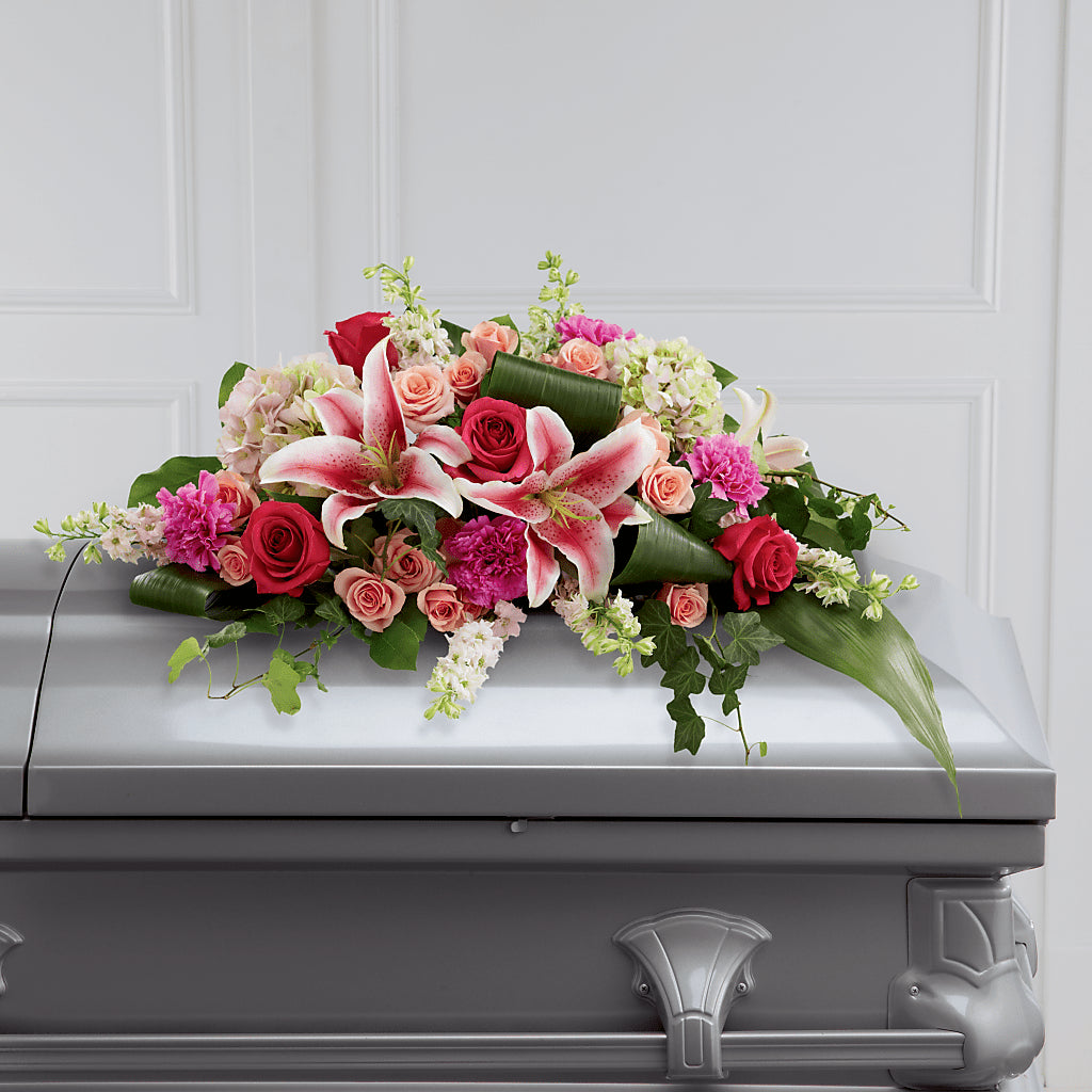 Splendid Grace Casket Spray – HELEN'S FLORIST AND GARDEN CENTER, Whitehouse Station NJ
