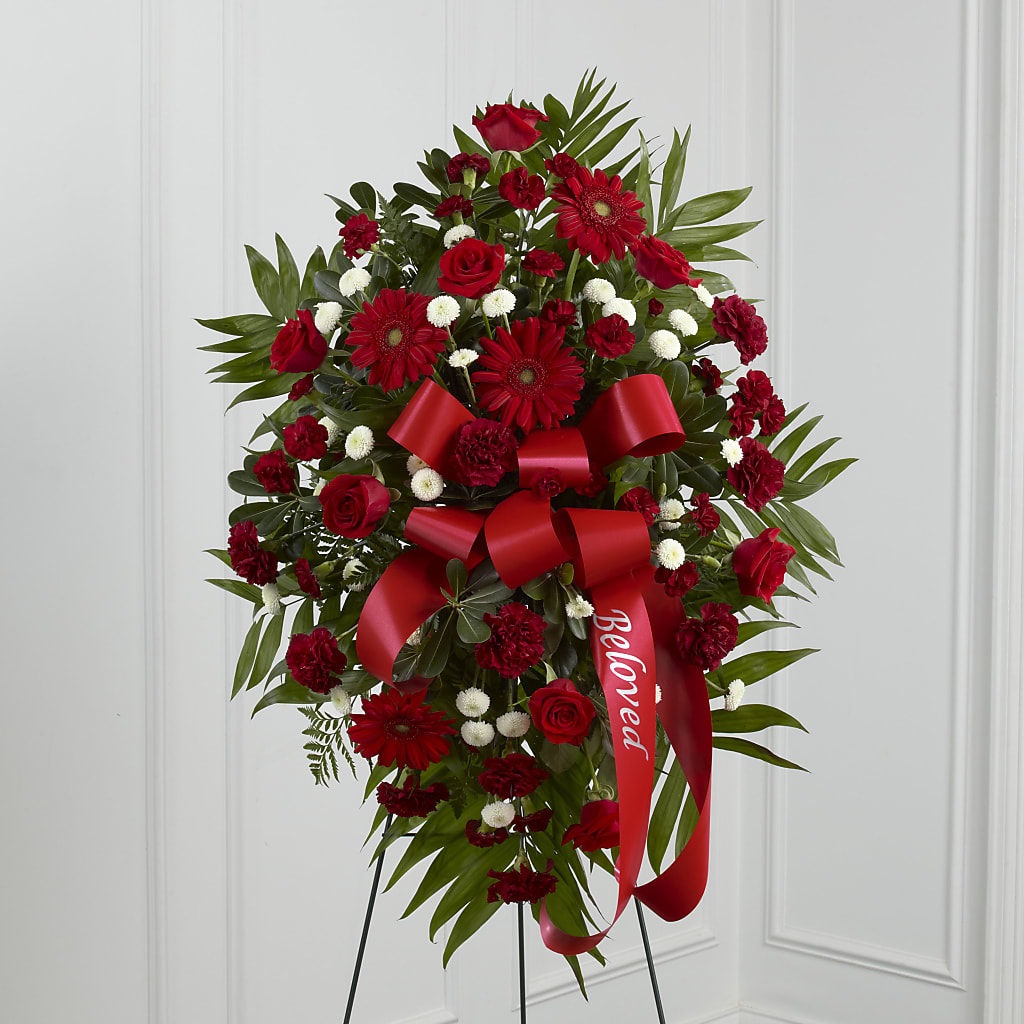 Treasured Memories Standing Spray – HELEN'S FLORIST AND GARDEN CENTER, Whitehouse Station NJ