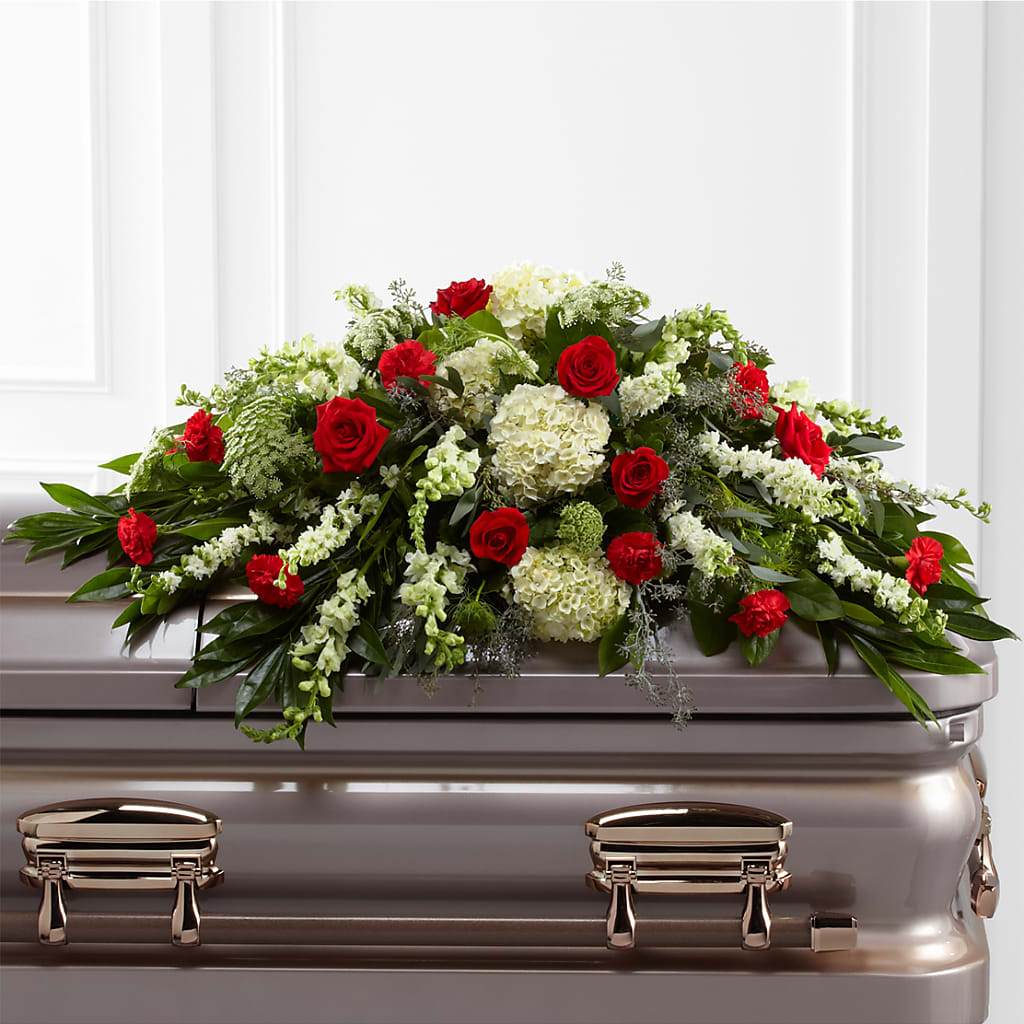 Sincerity Casket Spray – HELEN'S FLORIST AND GARDEN CENTER, Whitehouse Station NJ