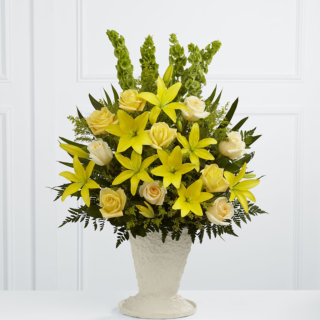 Golden Memories Arrangement – HELEN'S FLORIST AND GARDEN CENTER, Whitehouse Station NJ