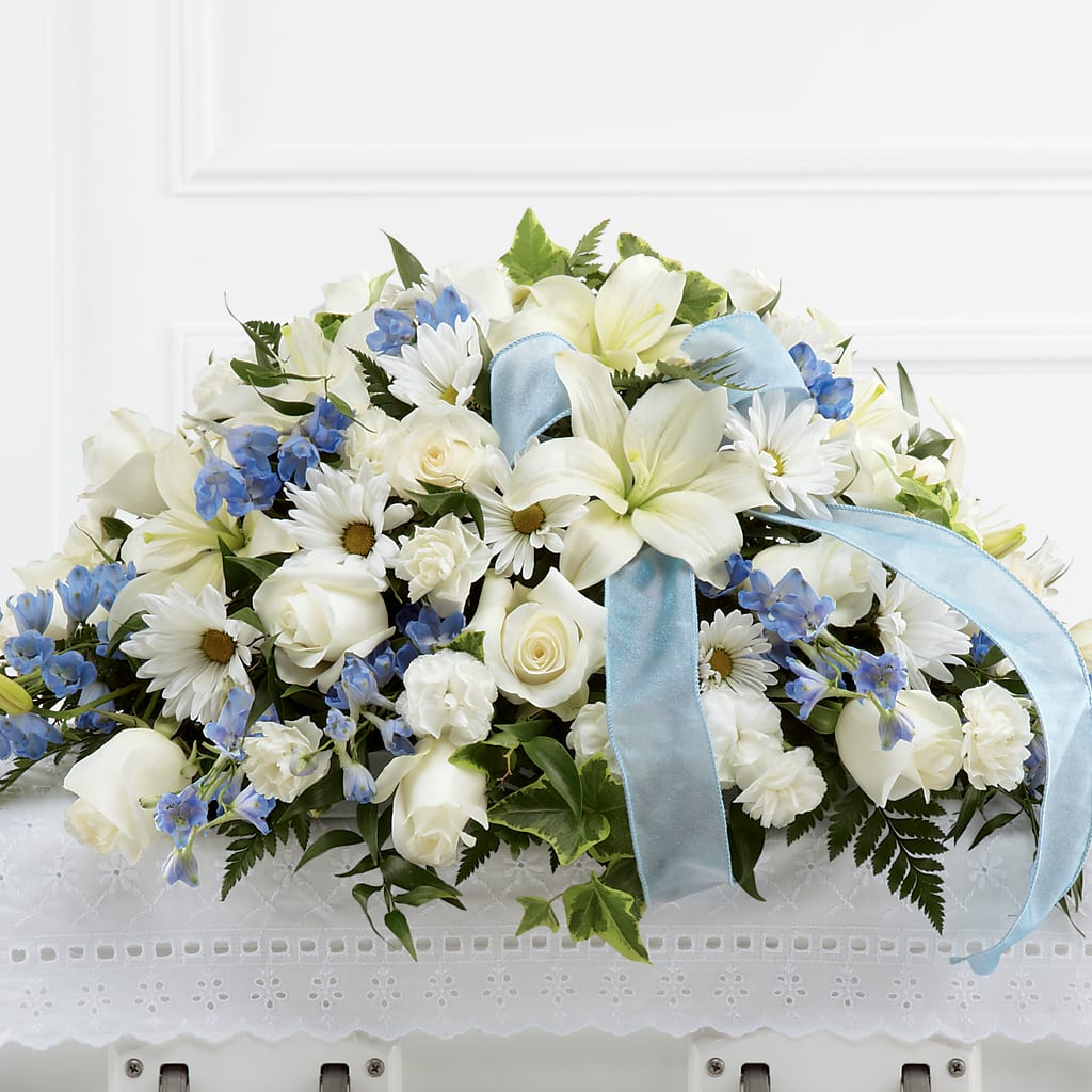 Tender Treasure Casket Spray – HELEN'S FLORIST AND GARDEN CENTER, Whitehouse Station NJ