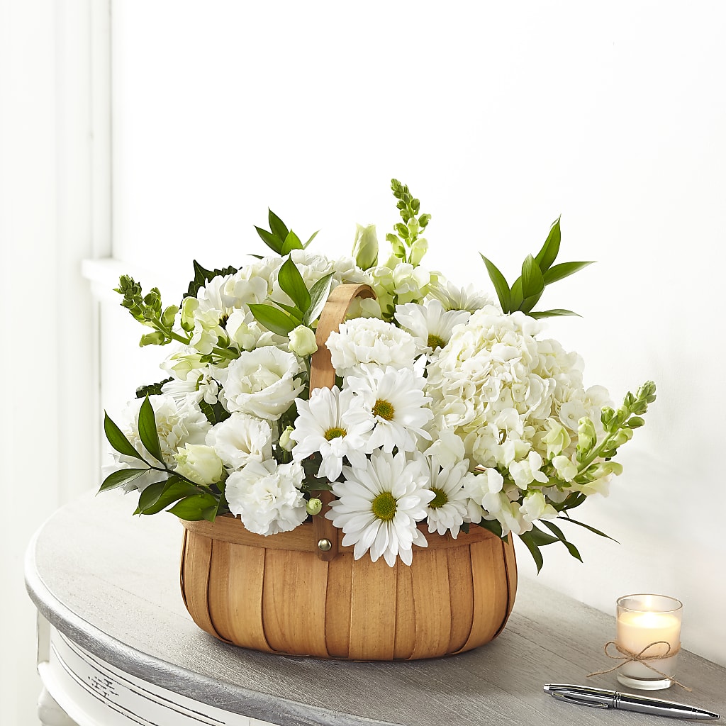 Pure Ivory Basket – HELEN'S FLORIST AND GARDEN CENTER, Whitehouse Station NJ