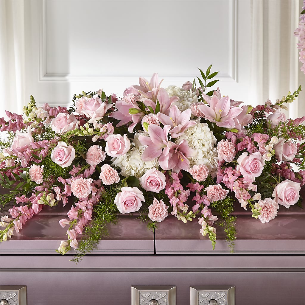 Life & Remembrance Casket Spray – HELEN'S FLORIST AND GARDEN CENTER, Whitehouse Station NJ
