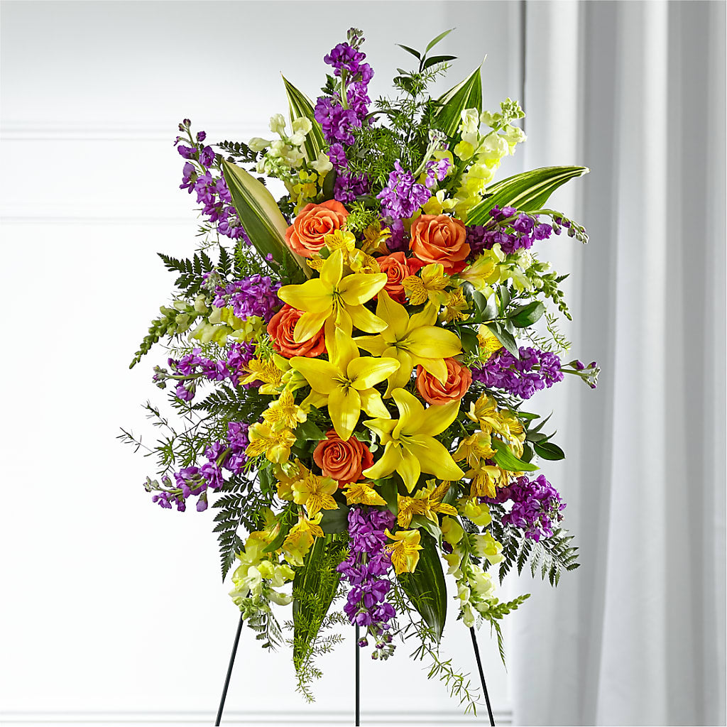 Thoughtful Prayers Standing Spray – HELEN'S FLORIST AND GARDEN CENTER, Whitehouse Station NJ