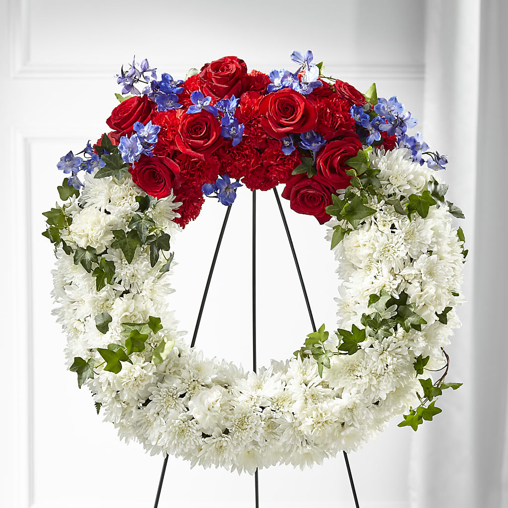 Patriotic Passion Wreath – HELEN'S FLORIST AND GARDEN CENTER, Whitehouse Station NJ