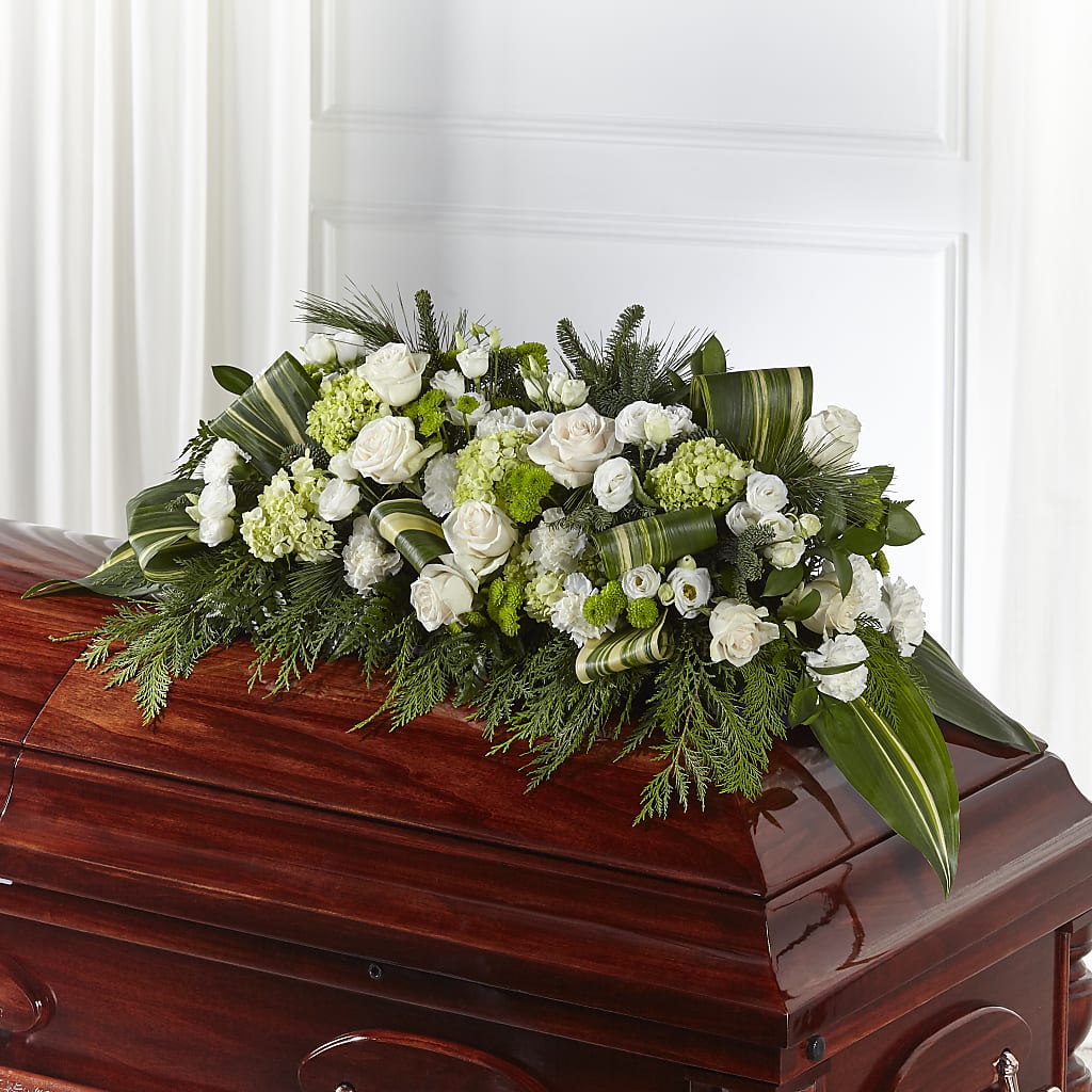 Hopeful Gesture Casket Spray – HELEN'S FLORIST AND GARDEN CENTER, Whitehouse Station NJ