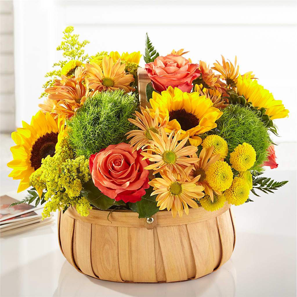 Harvest Sunflower Basket – HELEN'S FLORIST AND GARDEN CENTER, Whitehouse Station NJ