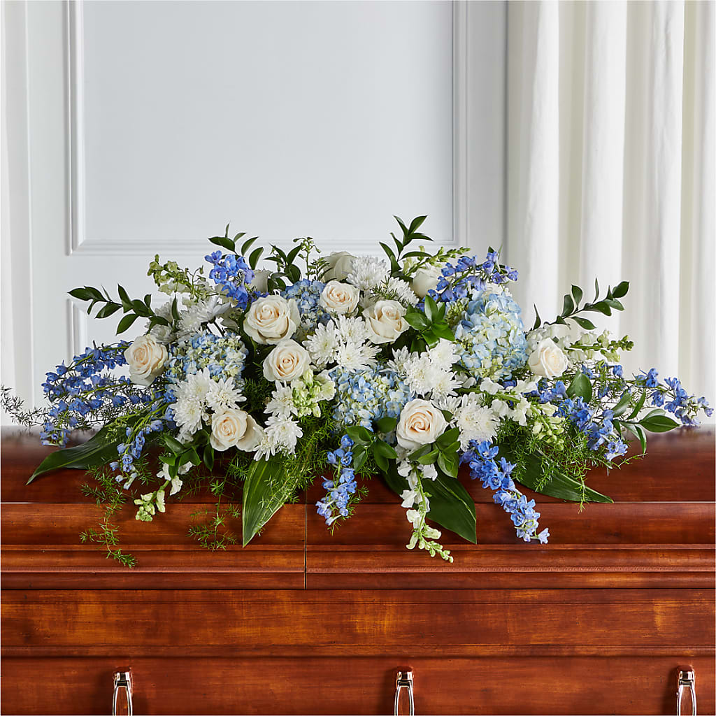 Timeless Essence Casket Spray – HELEN'S FLORIST AND GARDEN CENTER, Whitehouse Station NJ