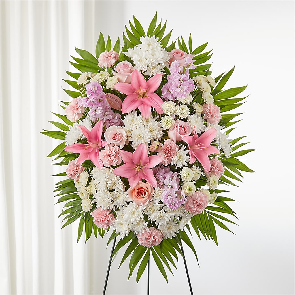 Offering Solace Standing Spray – HELEN'S FLORIST AND GARDEN CENTER, Whitehouse Station NJ