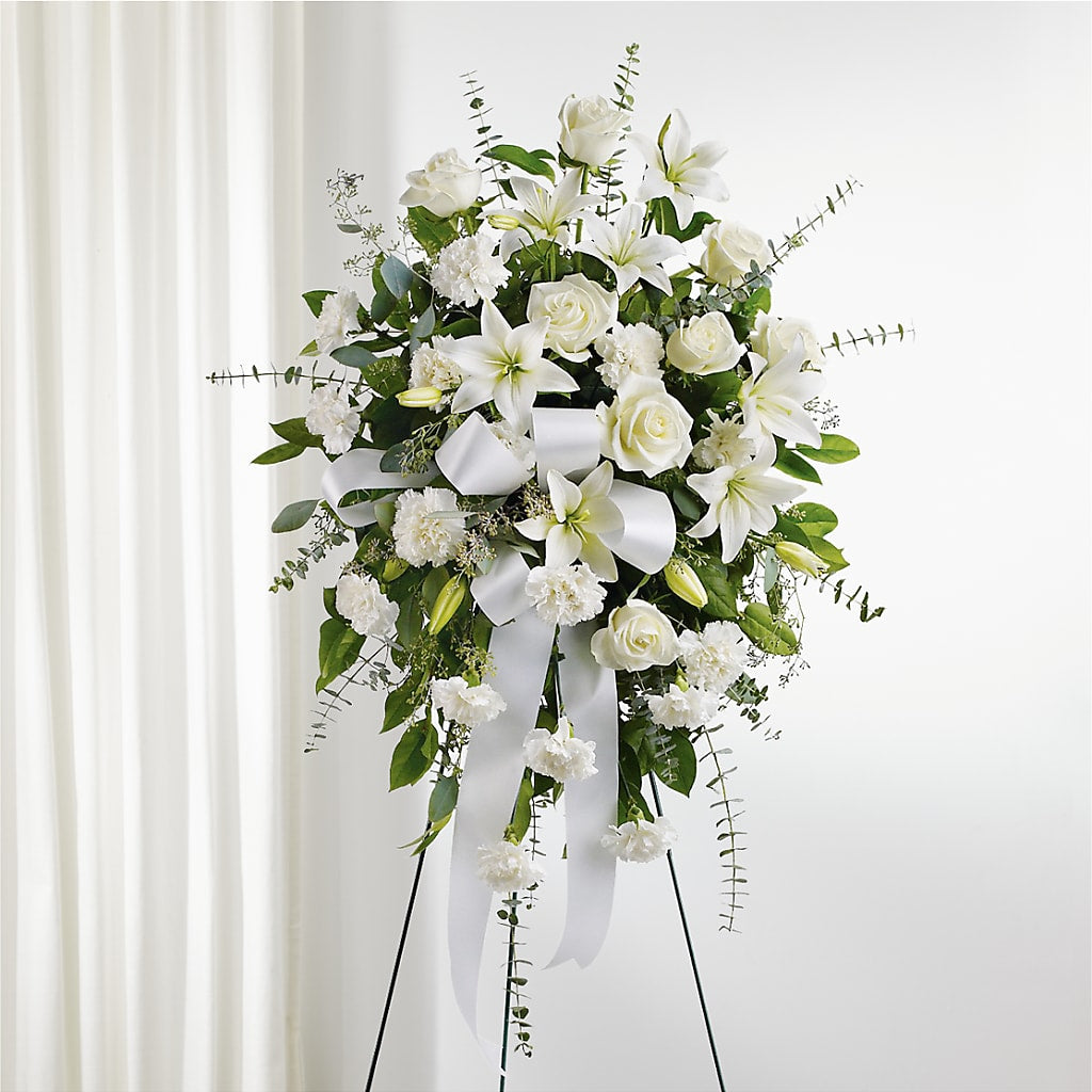 With Care Standing Spray – HELEN'S FLORIST AND GARDEN CENTER, Whitehouse Station NJ