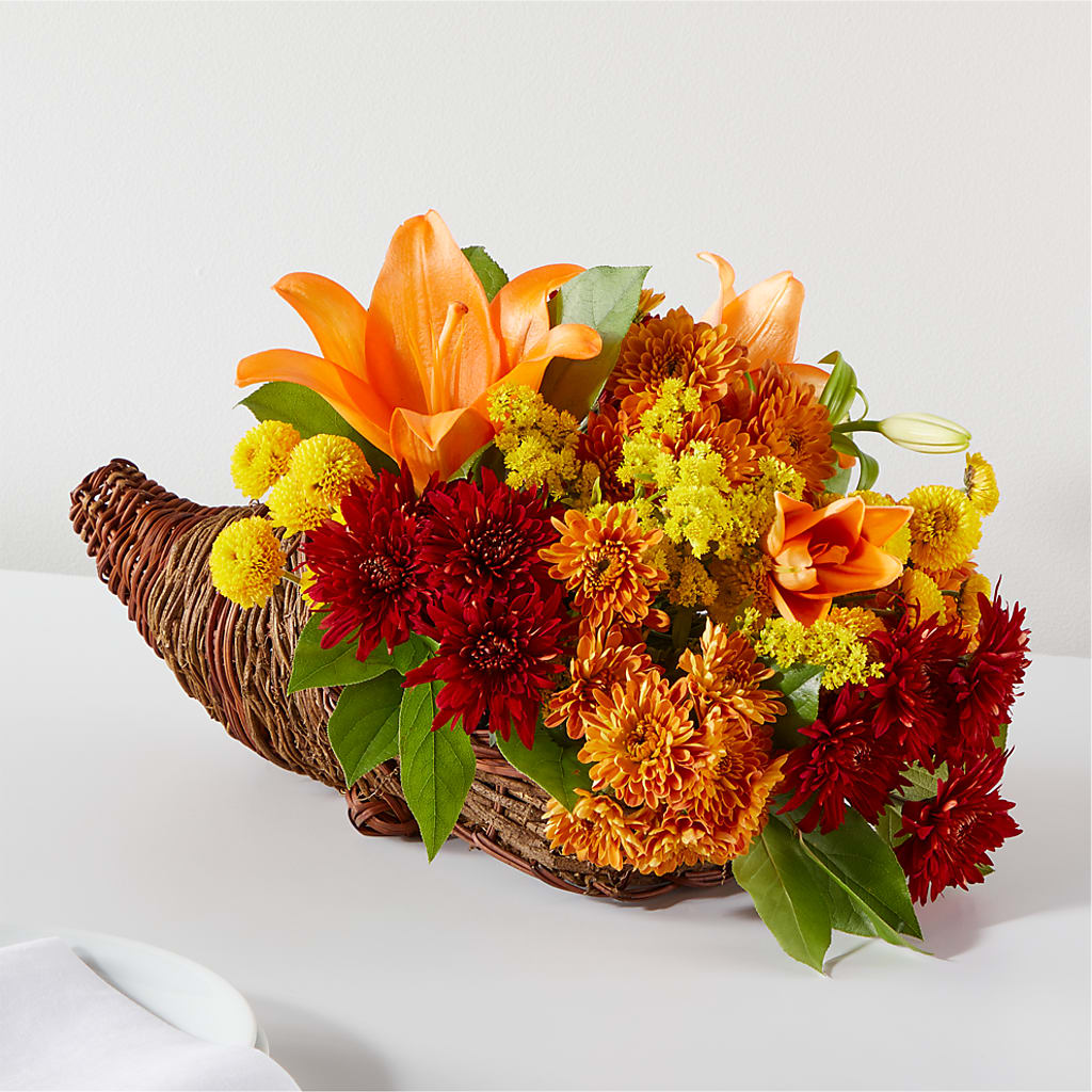 Bouquet of Blessings Cornucopia – HELEN'S FLORIST AND GARDEN CENTER, Whitehouse Station NJ