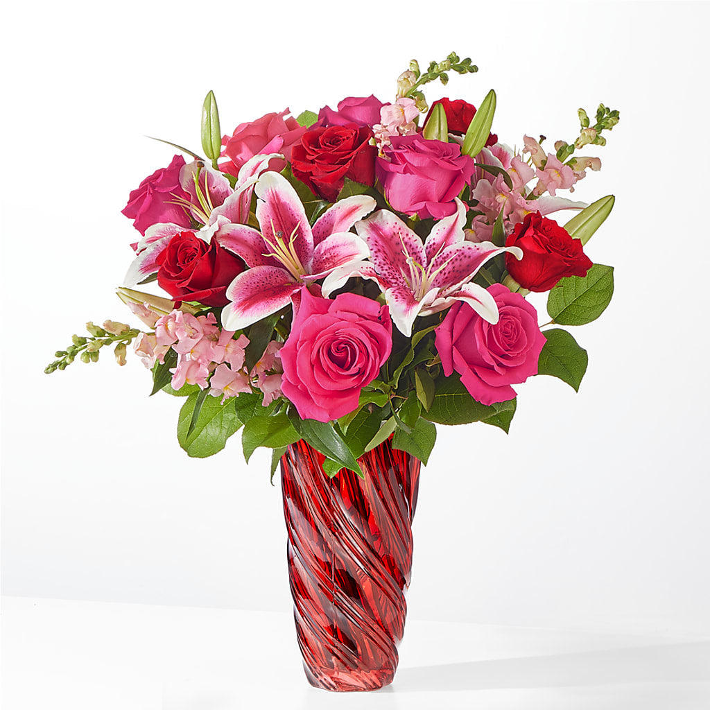 Always You Bouquet with Luxe Swirl Vase – HELEN'S FLORIST AND GARDEN CENTER, Whitehouse Station NJ