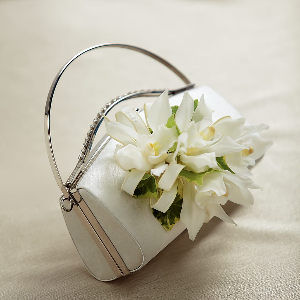 White Purse Decor – HELEN'S FLORIST AND GARDEN CENTER, Whitehouse Station NJ