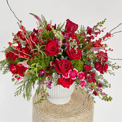 Big Red Bow Bouquet – HELEN'S FLORIST AND GARDEN CENTER, Whitehouse Station NJ
