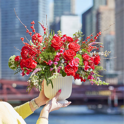 Big Red Bow Bouquet – HELEN'S FLORIST AND GARDEN CENTER, Whitehouse Station NJ