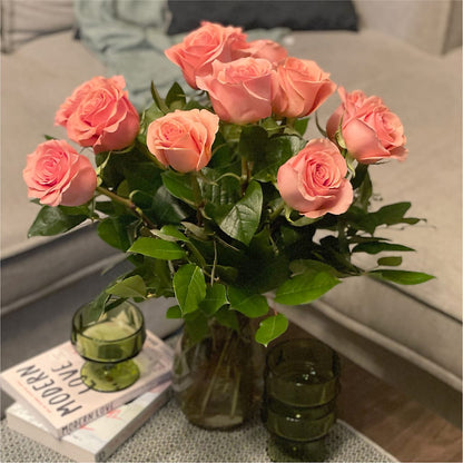 Long Stem Pink Rose Bouquet – HELEN'S FLORIST AND GARDEN CENTER, Whitehouse Station NJ
