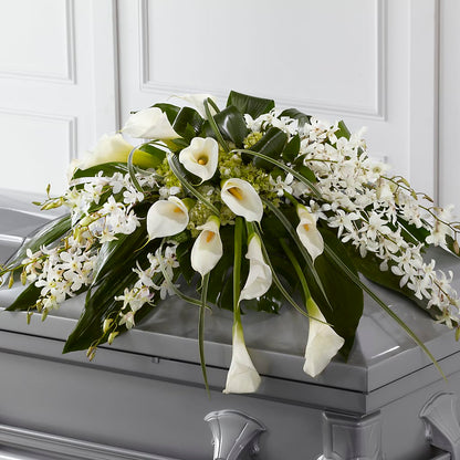 Angel Wings Casket Spray – HELEN'S FLORIST AND GARDEN CENTER, Whitehouse Station NJ