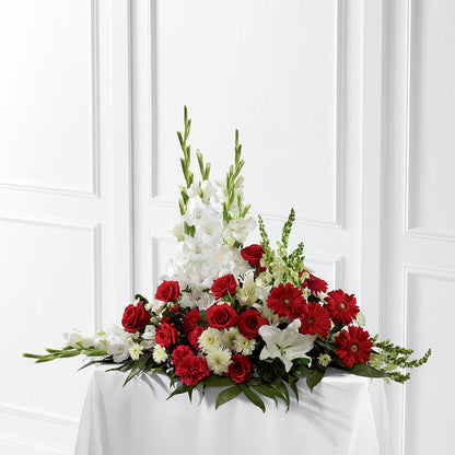 Crimson & White Arrangement – HELEN'S FLORIST AND GARDEN CENTER, Whitehouse Station NJ