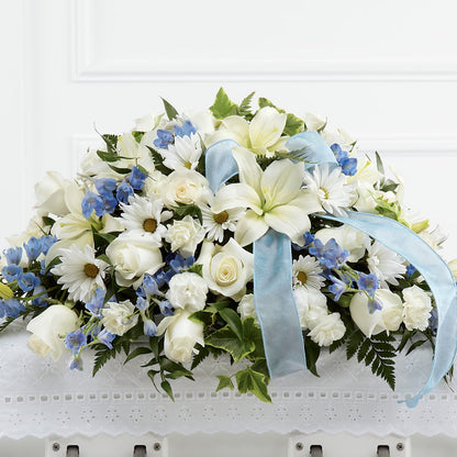 Tender Treasure Casket Spray – HELEN'S FLORIST AND GARDEN CENTER, Whitehouse Station NJ
