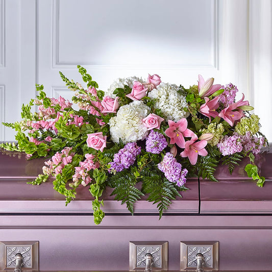 Life's Gratitude Casket Spray – HELEN'S FLORIST AND GARDEN CENTER, Whitehouse Station NJ