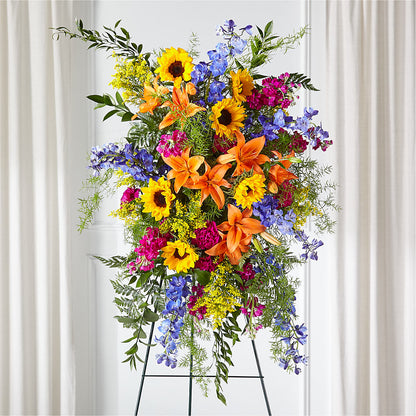 Sunlit Memories Standing Spray (Standard) – HELEN'S FLORIST AND GARDEN CENTER, Whitehouse Station NJ