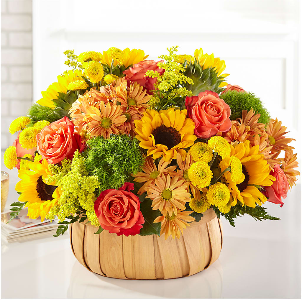 Harvest Sunflower Basket – HELEN'S FLORIST AND GARDEN CENTER, Whitehouse Station NJ