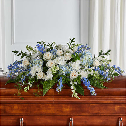 Timeless Essence Casket Spray – HELEN'S FLORIST AND GARDEN CENTER, Whitehouse Station NJ