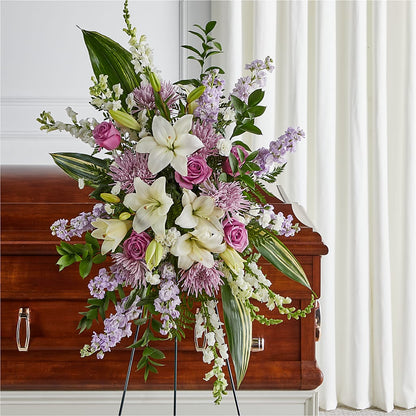 Grateful Hearts Standing Spray – HELEN'S FLORIST AND GARDEN CENTER, Whitehouse Station NJ