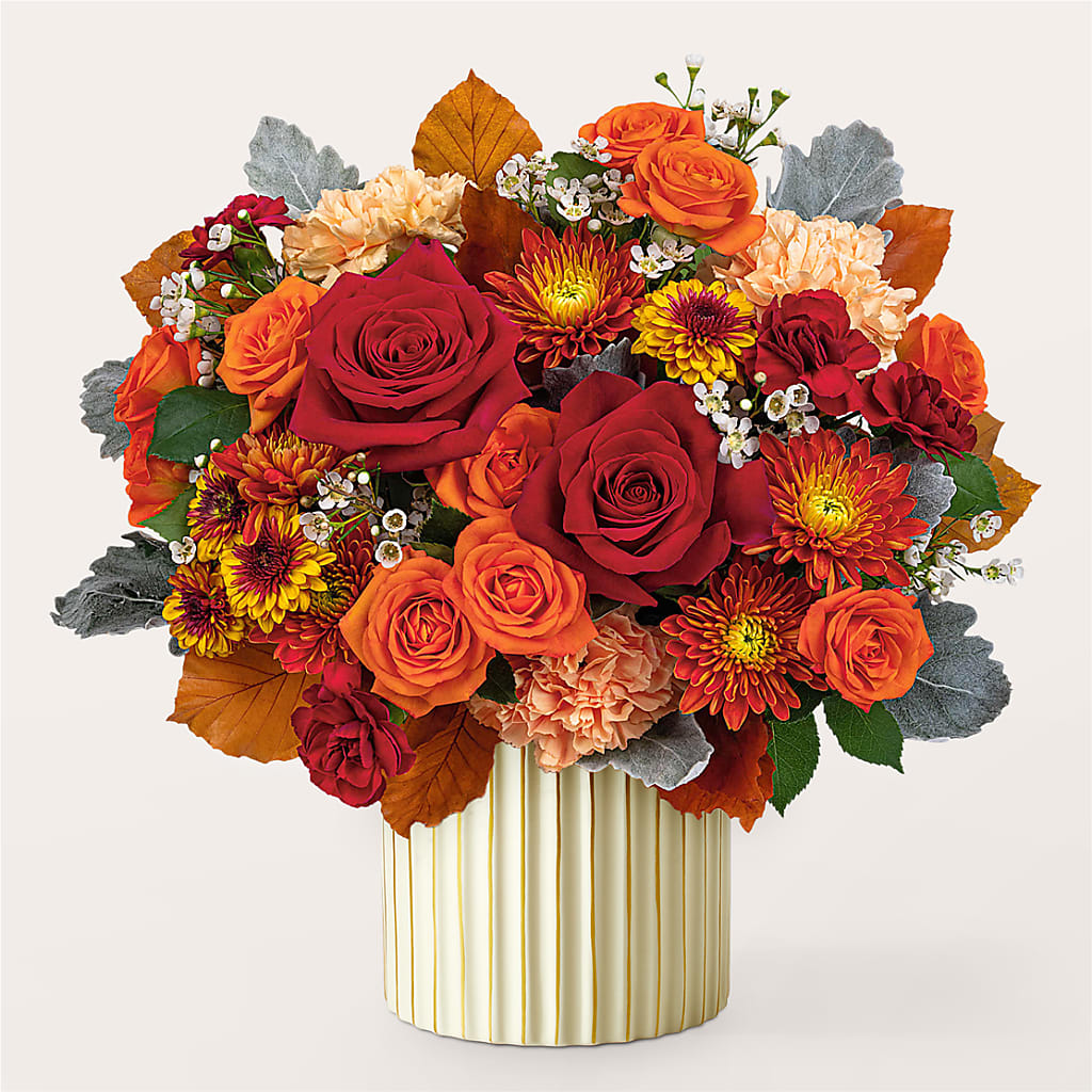 Merlot Bouquet with Ivory Vase – HELEN'S FLORIST AND GARDEN CENTER, Whitehouse Station NJ