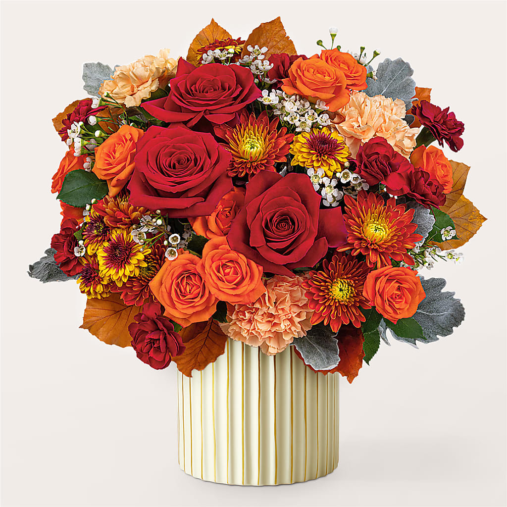Merlot Bouquet with Ivory Vase – HELEN'S FLORIST AND GARDEN CENTER, Whitehouse Station NJ