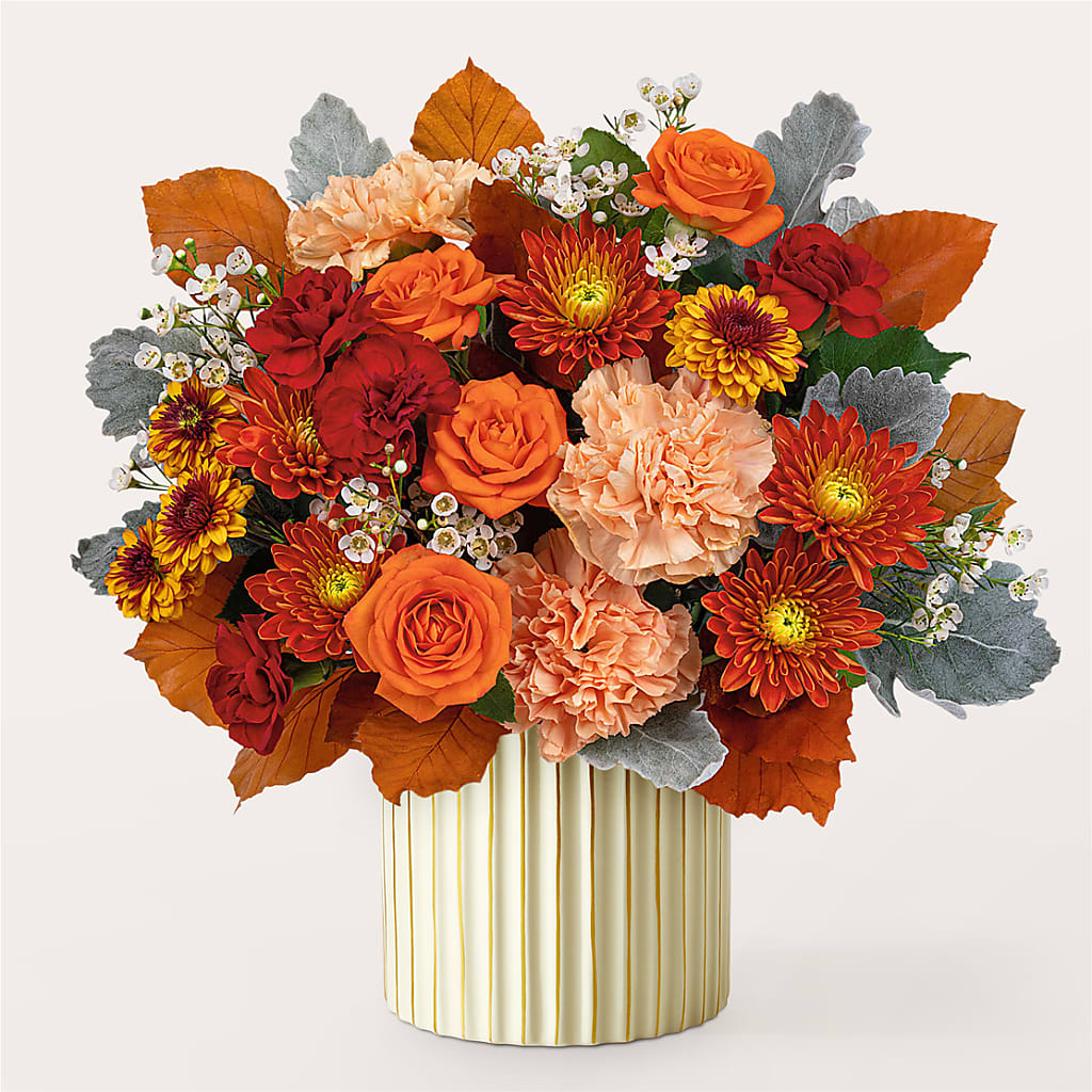 Merlot Bouquet with Ivory Vase – HELEN'S FLORIST AND GARDEN CENTER, Whitehouse Station NJ