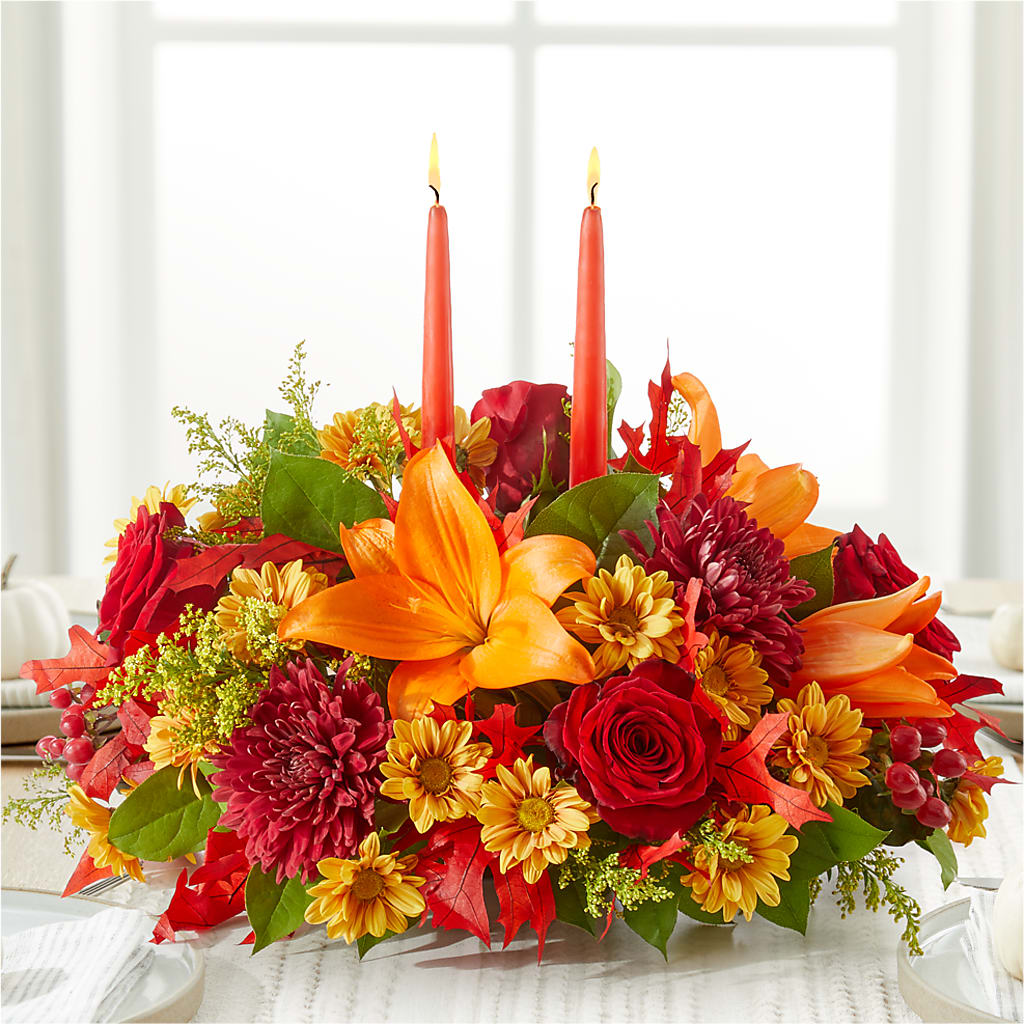 Autumn's Embrace Centerpiece – HELEN'S FLORIST AND GARDEN CENTER, Whitehouse Station NJ