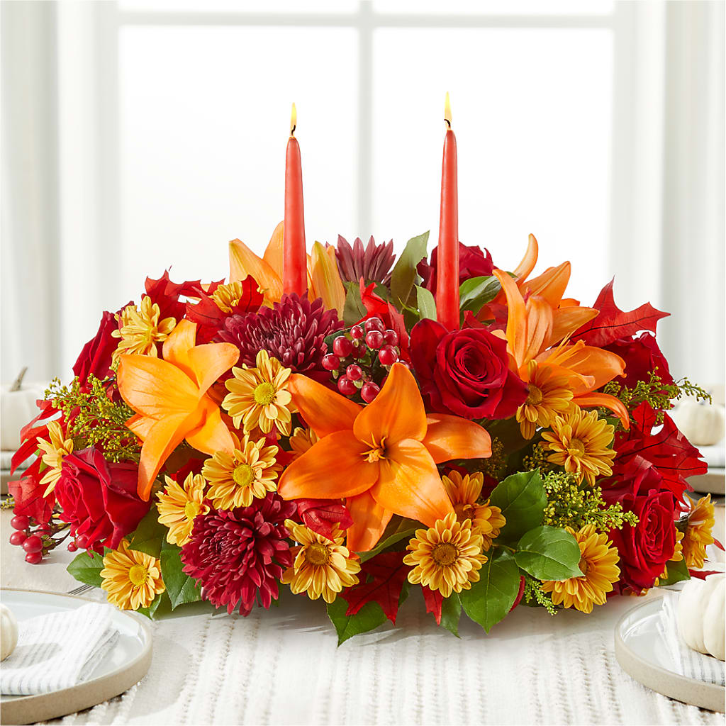 Autumn's Embrace Centerpiece – HELEN'S FLORIST AND GARDEN CENTER, Whitehouse Station NJ