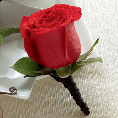 Red Rose Boutonniere – HELEN'S FLORIST AND GARDEN CENTER, Whitehouse Station NJ